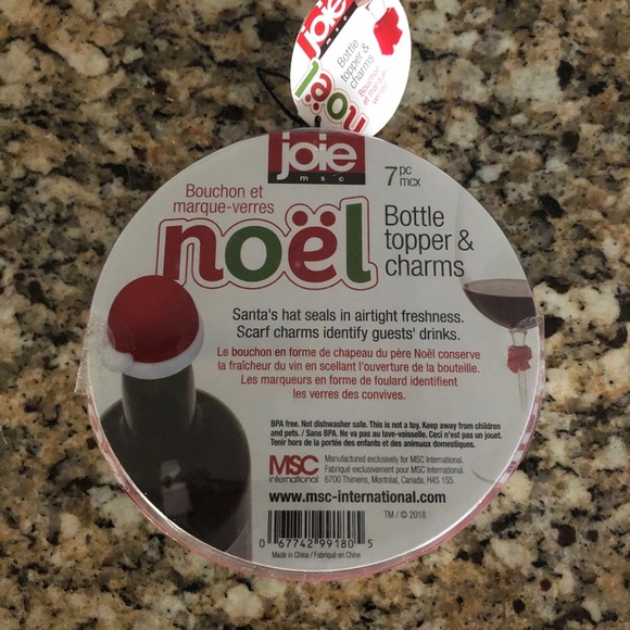 🍁5 for $25🍁 BRAND NEW
 Christmas Wine topper and charms - Picture 2 of 2